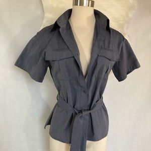 Ann Klein denim blue blazer w/ belt 💙